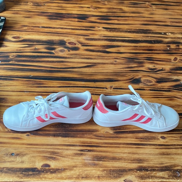ADIDAS WHITE/PINK SHOES sz 5 FITS LIKE 7 - Picture 7 of 8